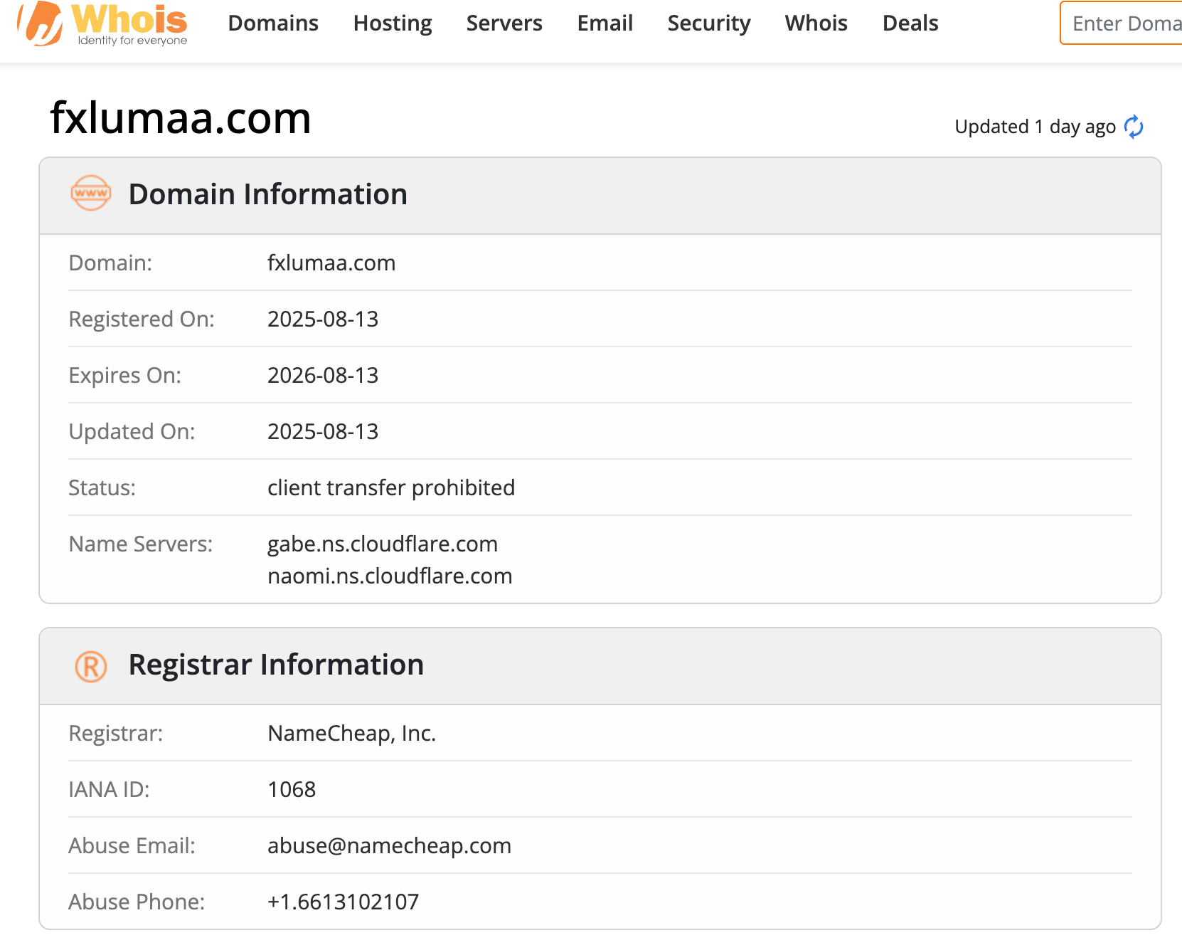 Website registration time