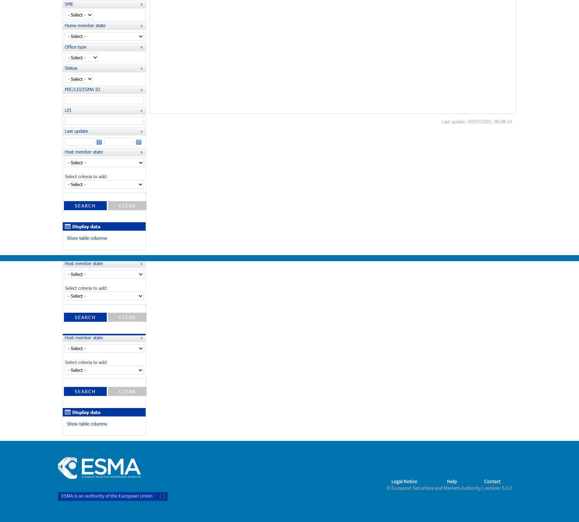 European Securities and Markets Authority（ESMA）