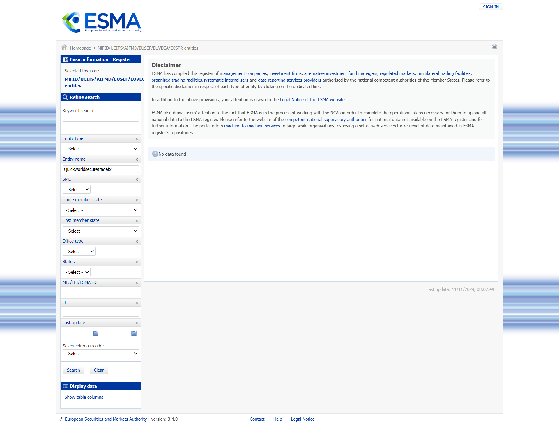 European Securities and Markets Authority