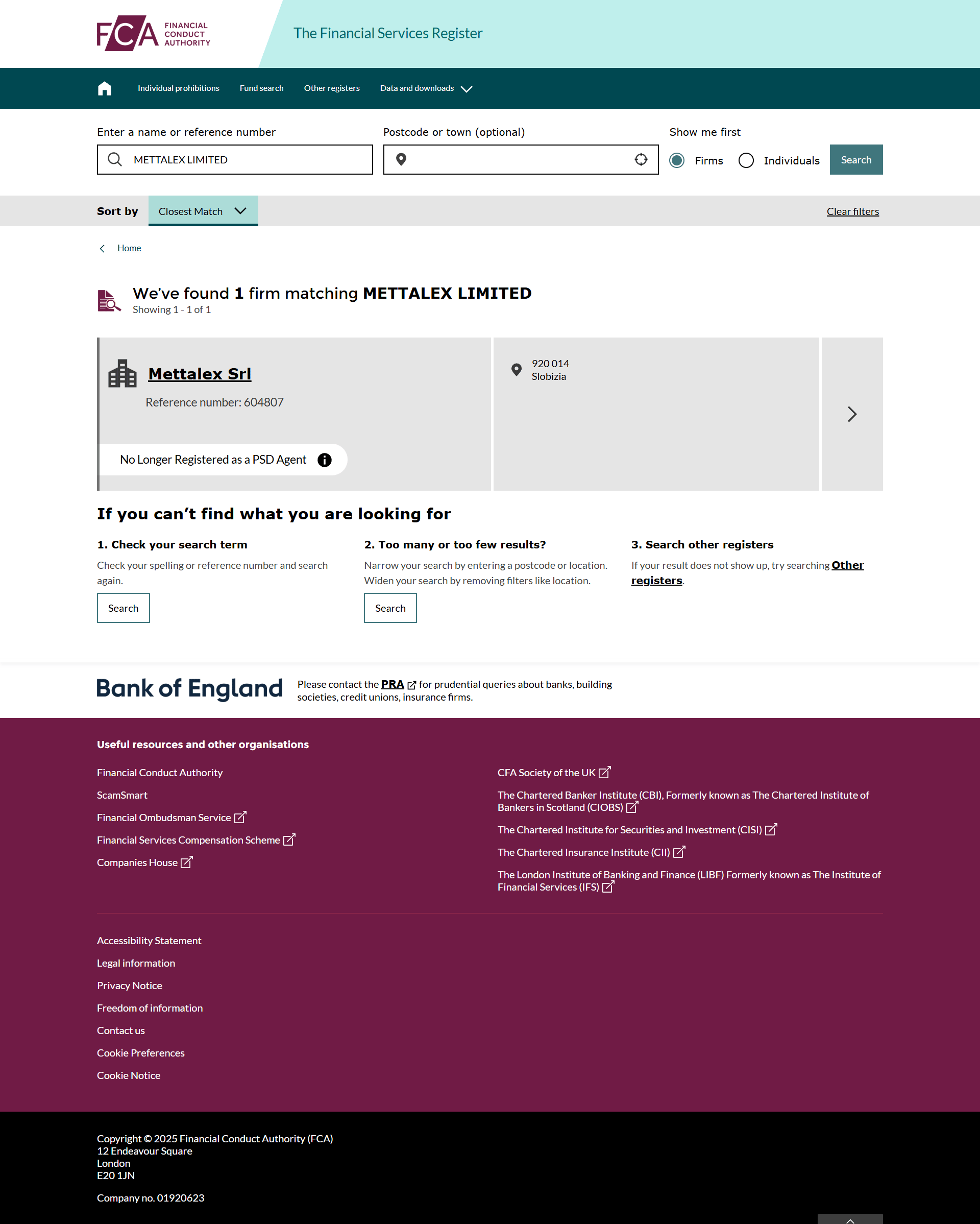 UK Financial Conduct Authority（FCA）