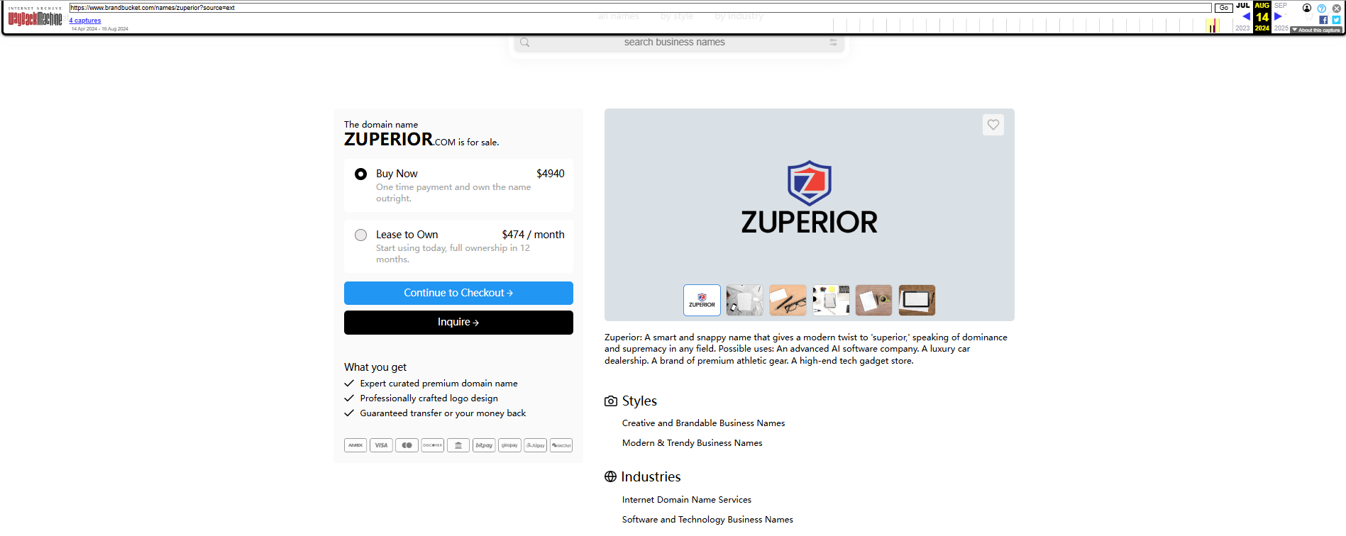 Zuperior wayback machine
