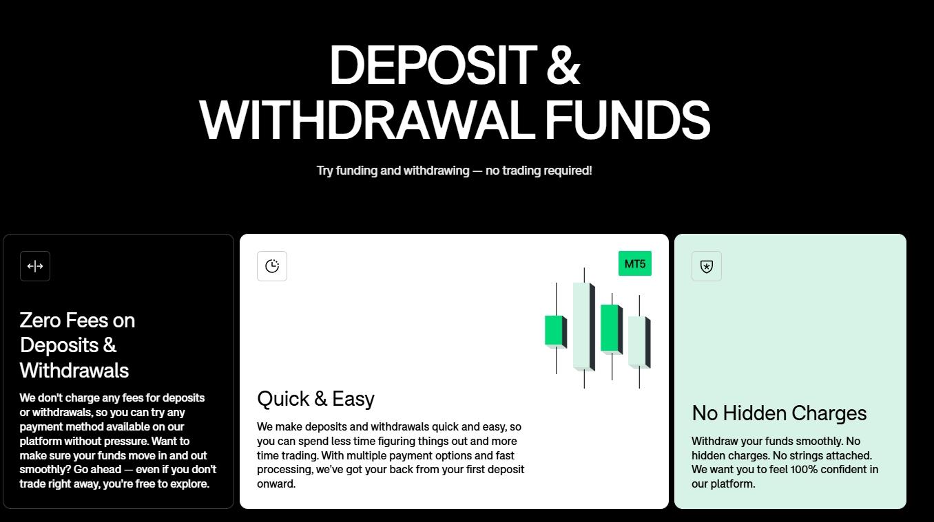 Statement on deposits and withdrawals