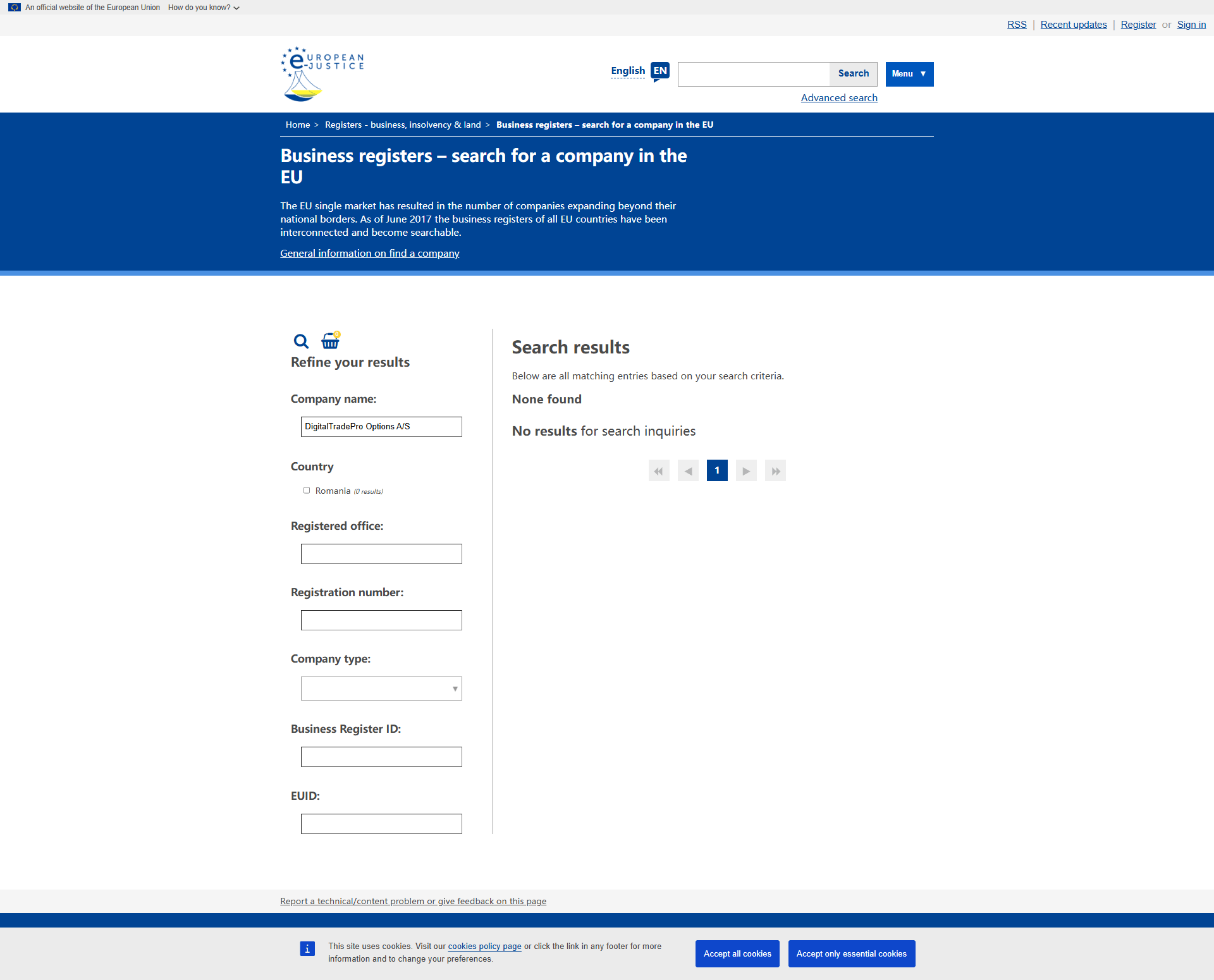 False company information