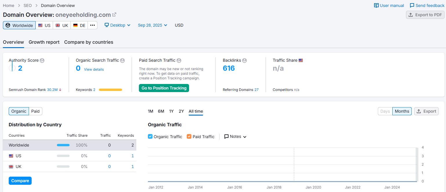 Website traffic information