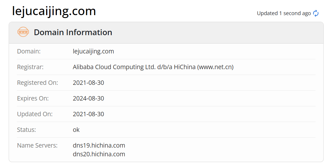 乐居财经whois.com域名年限数据