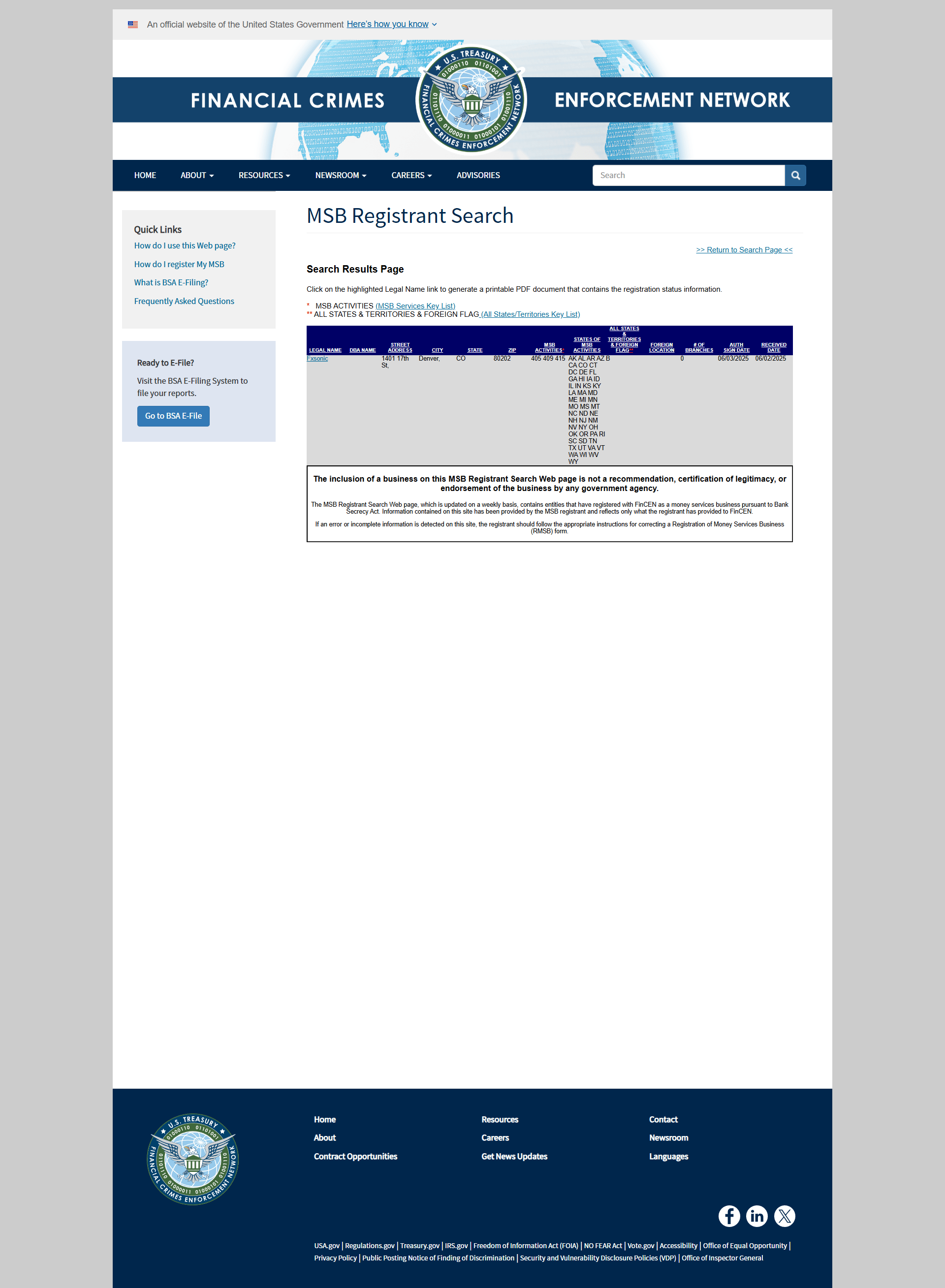 United States Financial Crimes Enforcement Network(FinCEN)