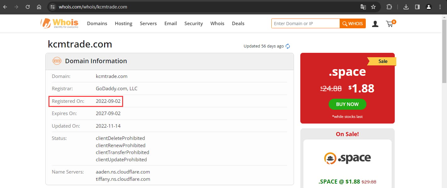 Official website domain name registration information Whois query