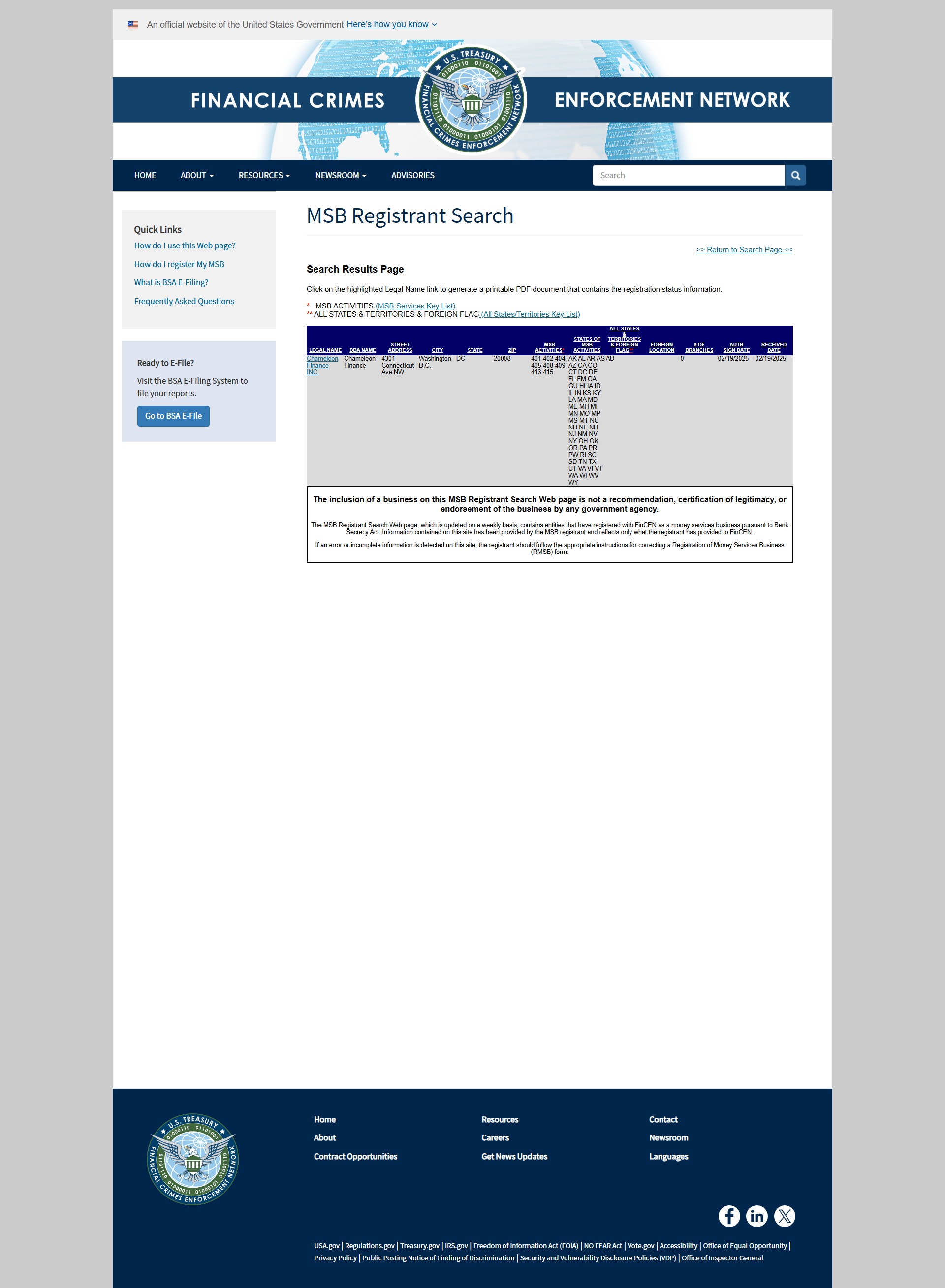 United States Financial Crimes Enforcement Network(FinCEN)
