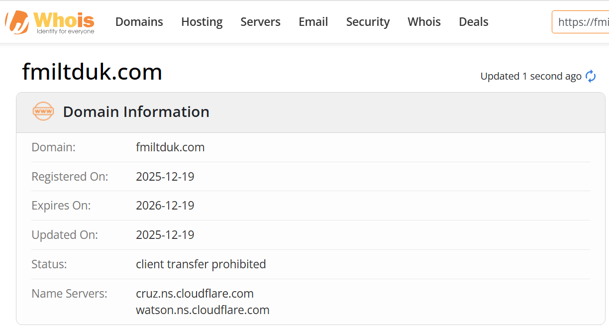 WHOIS Lookup Results