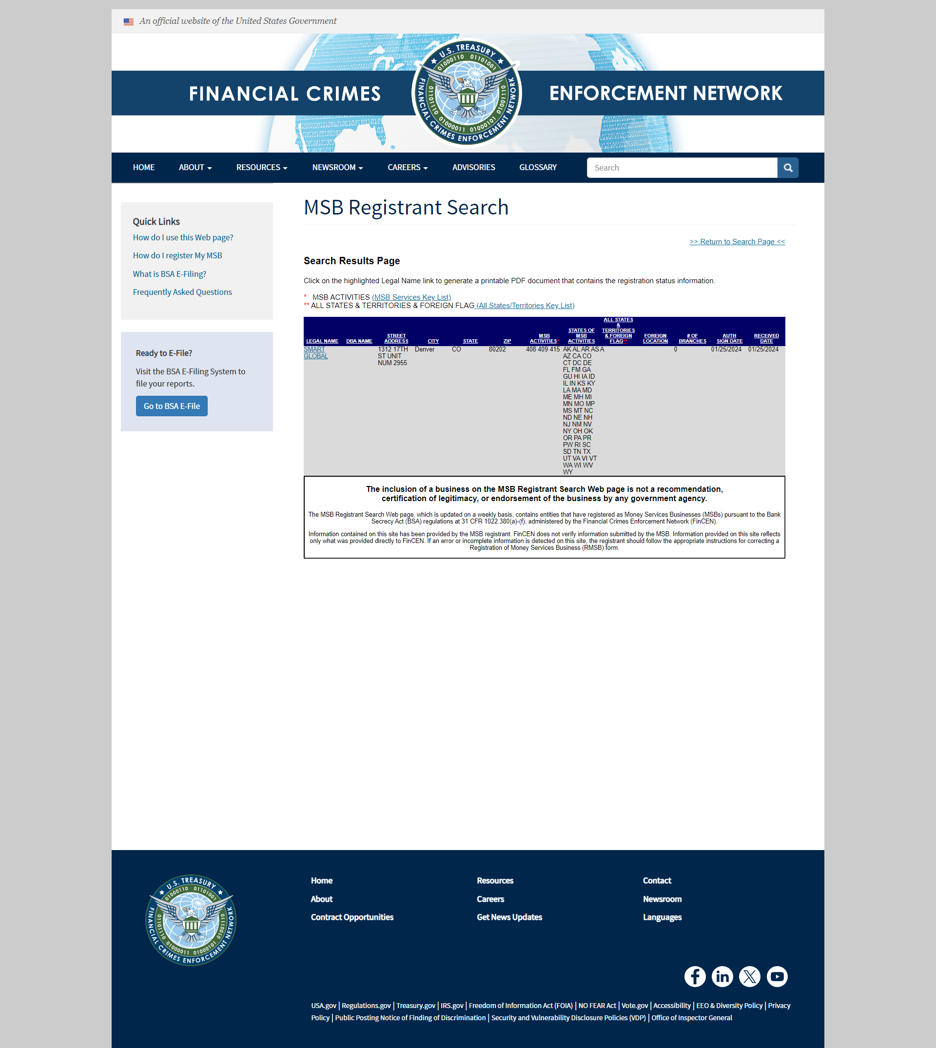 United States Financial Crimes Enforcement Network(FinCEN)