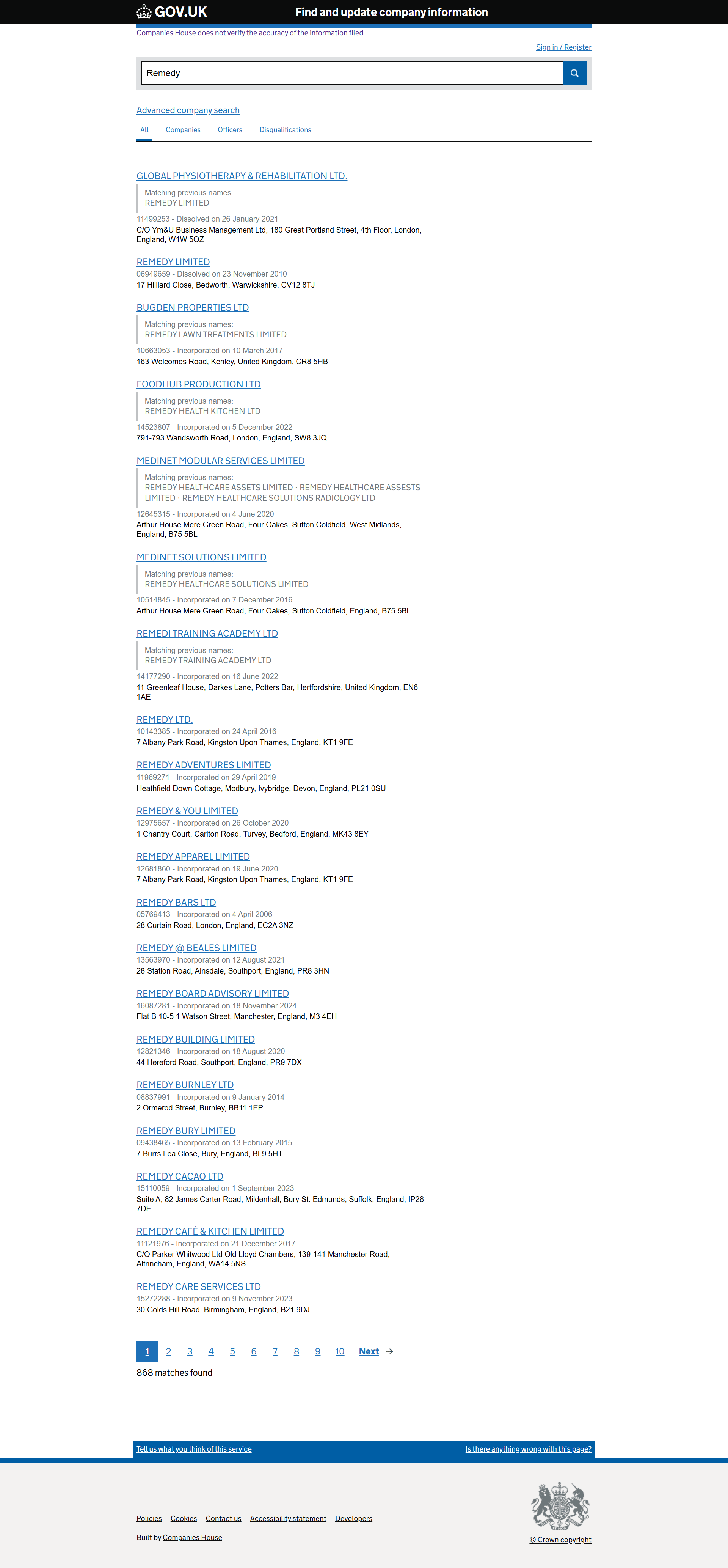 UK Companies House