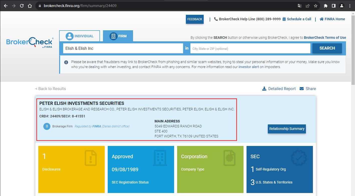 The official website shows the company's regulatory information query