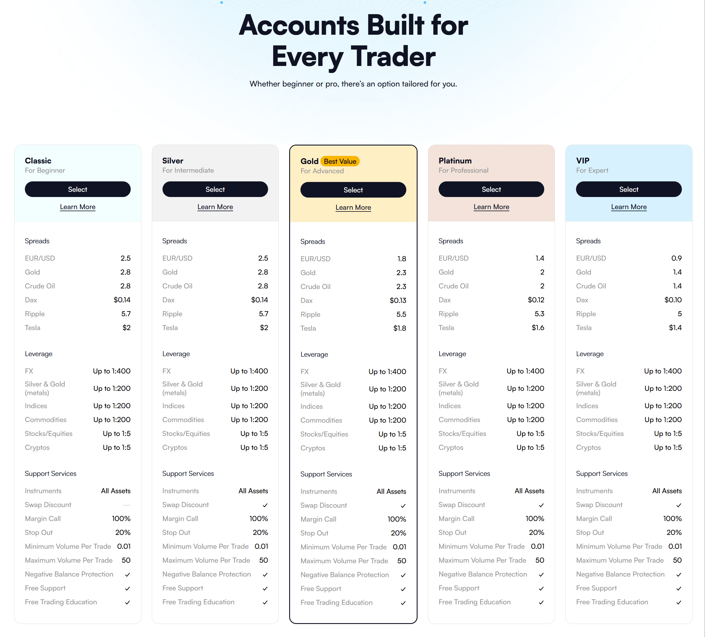 Account Type Information