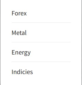 Tradable Product Types
