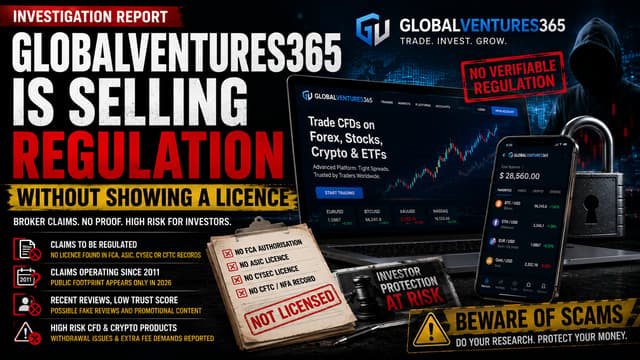 GlobalVentures365 ความเสี่ยงจากการหลอกลวง: แพลตฟอร์มที่คล้ายกันได้ถูกจำคุกแล้ว
