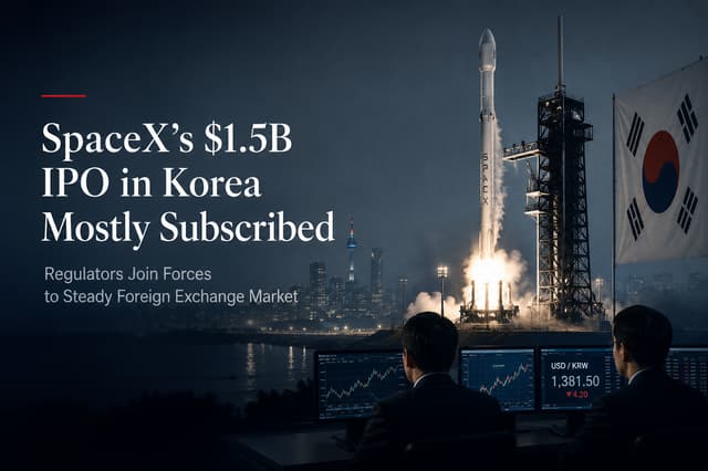 เกาหลีใต้ซับแรงซื้อดอลลาร์ 1.5 พันล้านเหรียญผูก IPO SpaceX เสร็จสิ้น ทางการคุมเข้มตลาดเงิน