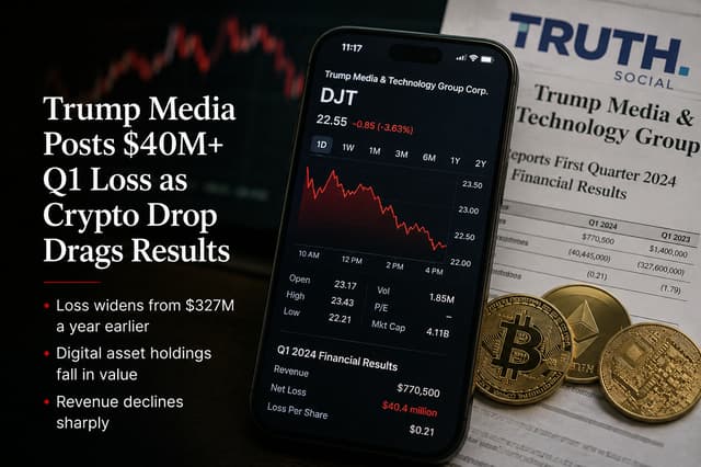 トランプメディア、第1四半期に4億ドル超の損失 暗号資産の急落が業績の主な足かせに