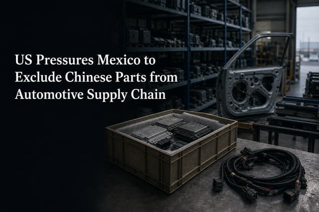 美国向墨西哥施压要求剔除供应链中国汽车零部件