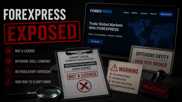 FOREXPRESS 测评：forexpress.trade2025年5月才注册，圣卢西亚公司注册号冒充牌照，无任何可验证监管