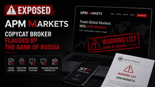 APM Markets Exposed: Bank of Russia Warning and Copied Broker Content