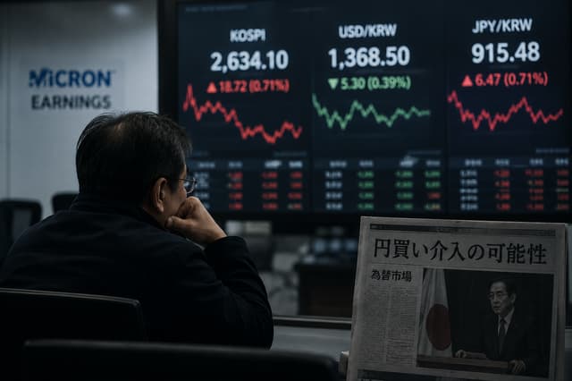 Korean Stocks Struggle to Rebound on Fading Retail Demand; Micron Earnings and Yen Intervention Eyed