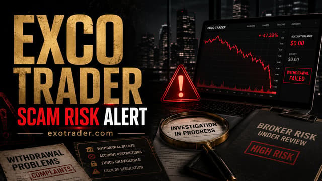 Riesgo de no poder retirar fondos en EXCO Trader