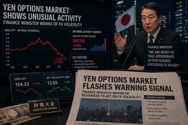 Yen Options Market Signals Anomaly as Finance Minister Warns of Intervention