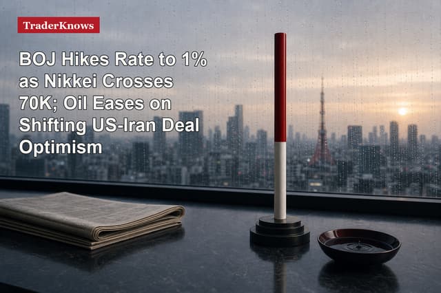 BOJ ขึ้นดอกเบี้ยสู่ 1% ดัน Nikkei ทะลุ 7 หมื่นจุด น้ำมันย่อตัวหลังความหวังข้อตกลงสหรัฐฯ-อิหร่านแผ่ว…