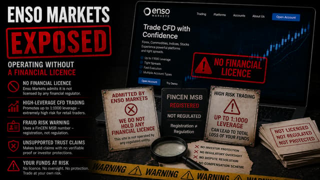 Enso Markets был разоблачен за деятельность без финансовой лицензии