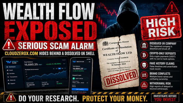 คำเตือนความเสี่ยงการหลอกลวง Wealth Flow (cloudzerox.com)