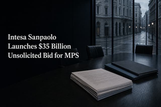 इंटेसा सानपाओलो ने MPS के लिए 35 अरब डॉलर की अधिग्रहण बोली लगाई