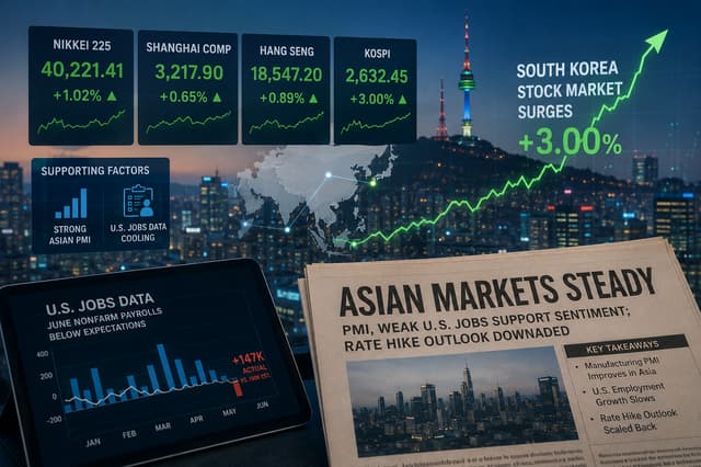 Asian Markets Stabilize on Firm PMIs and Weak US Payrolls as Hike Bets Recede