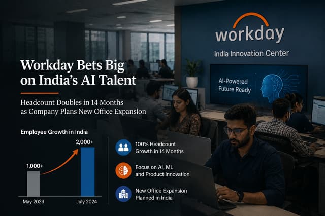 WorkdayはインドでのAI人材の採用を強化 過去14ヶ月で従業員が倍増し、新しいオフィスの設立を計画