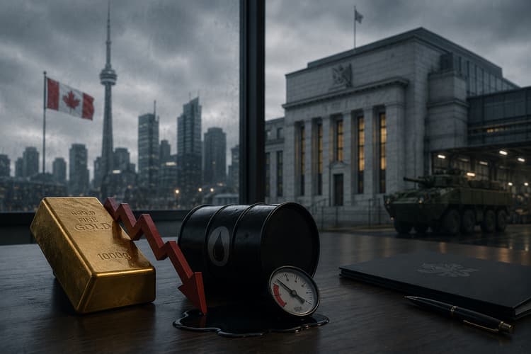 Gold Pullback and Oil Weakness Drag TSX Down as Investors Focus on Central Bank Policy and Submarine