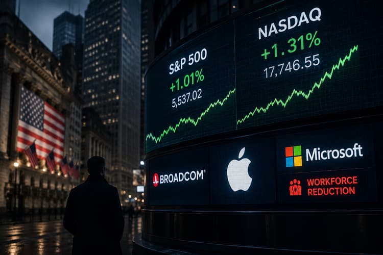 Chip Stocks Rebound Boosting S&P 500 and Nasdaq; Broadcom Rises on Apple Deal