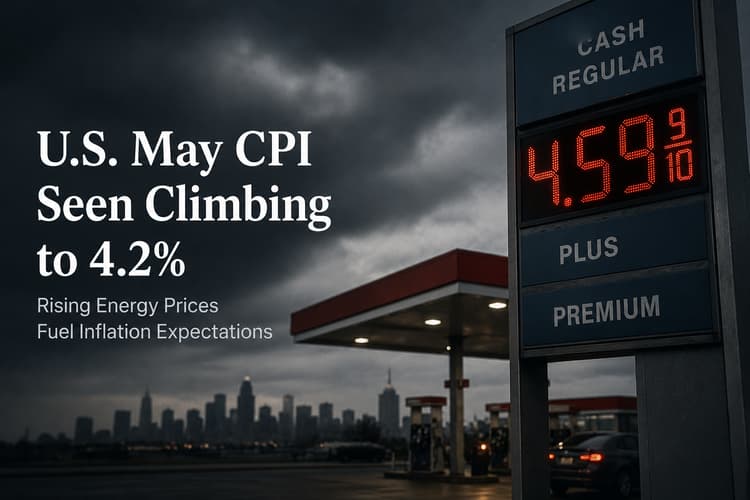 คาด CPI สหรัฐฯ เดือน พ.ค. พุ่งแตะ 4.2% จากแรงหนุนของราคาน้ำมันเบนซินที่สูงขึ้น