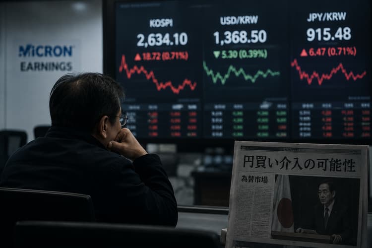Korean Stocks Struggle to Rebound on Fading Retail Demand; Micron Earnings and Yen Intervention Eyed