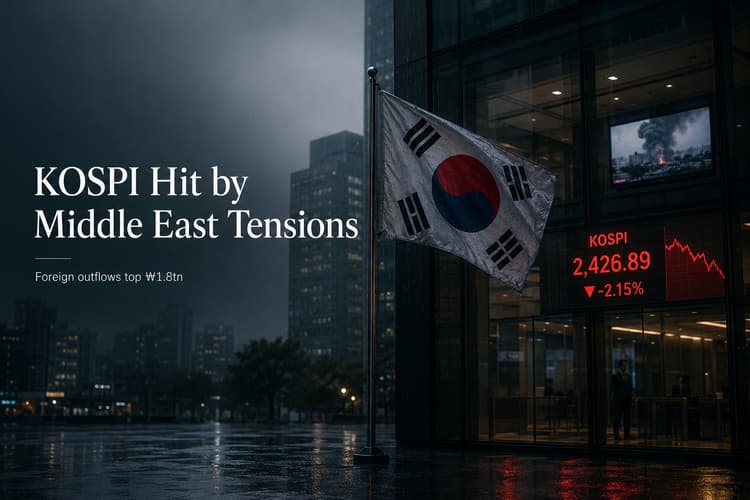 KOSPI Drops as Middle East Tensions Escalate; Foreigners Offload 1.8 Trillion Won