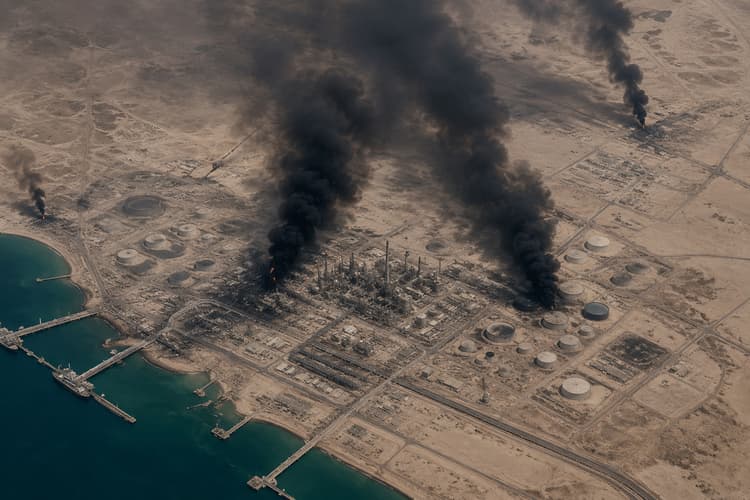 Satellite Imagery Shows Black Smoke Over Saudi Oil Facilities Amid Middle East Escalation