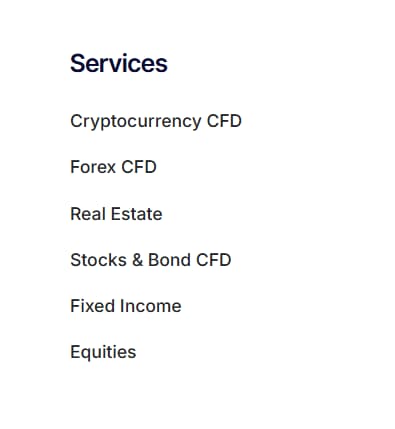 Trading Products and Service Range