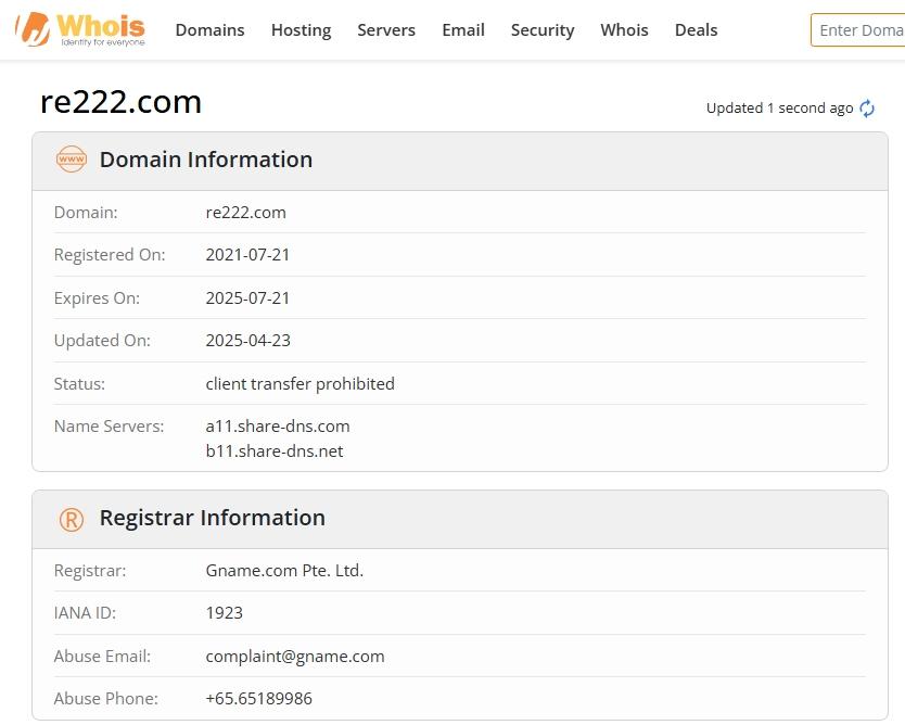 Website registration time