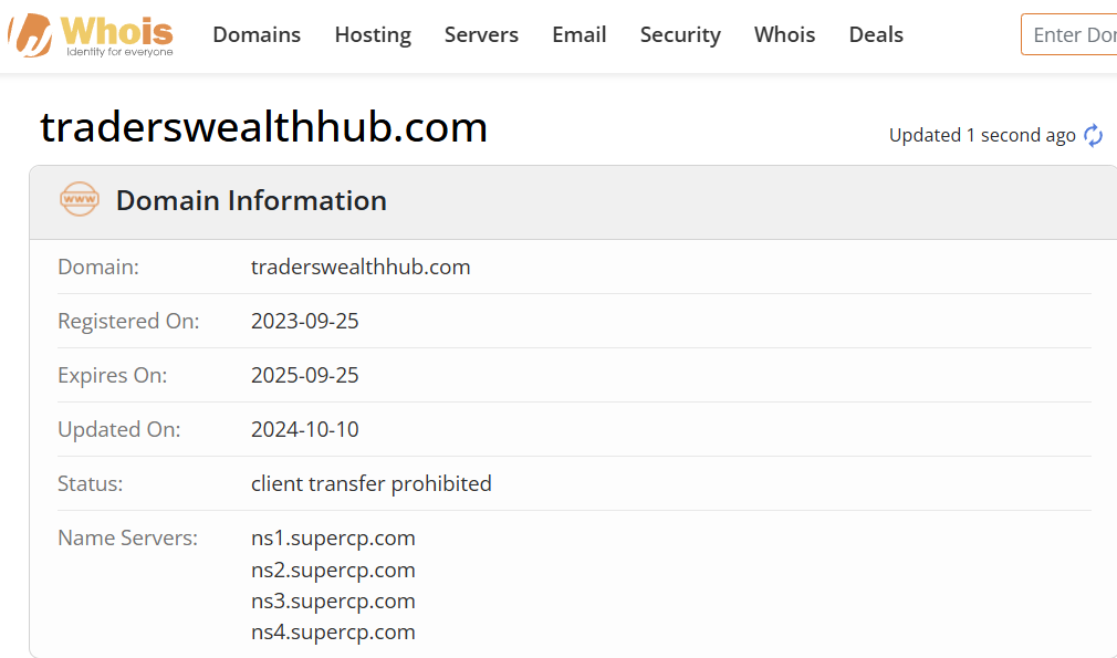 Whois search results