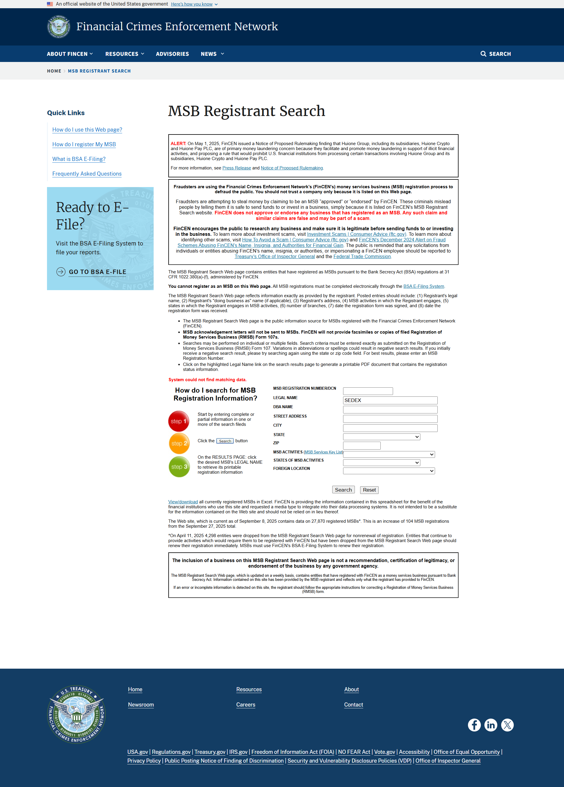 United States Financial Crimes Enforcement Network(FinCEN)
