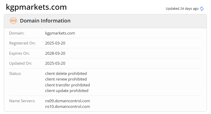 Whois domain registration time