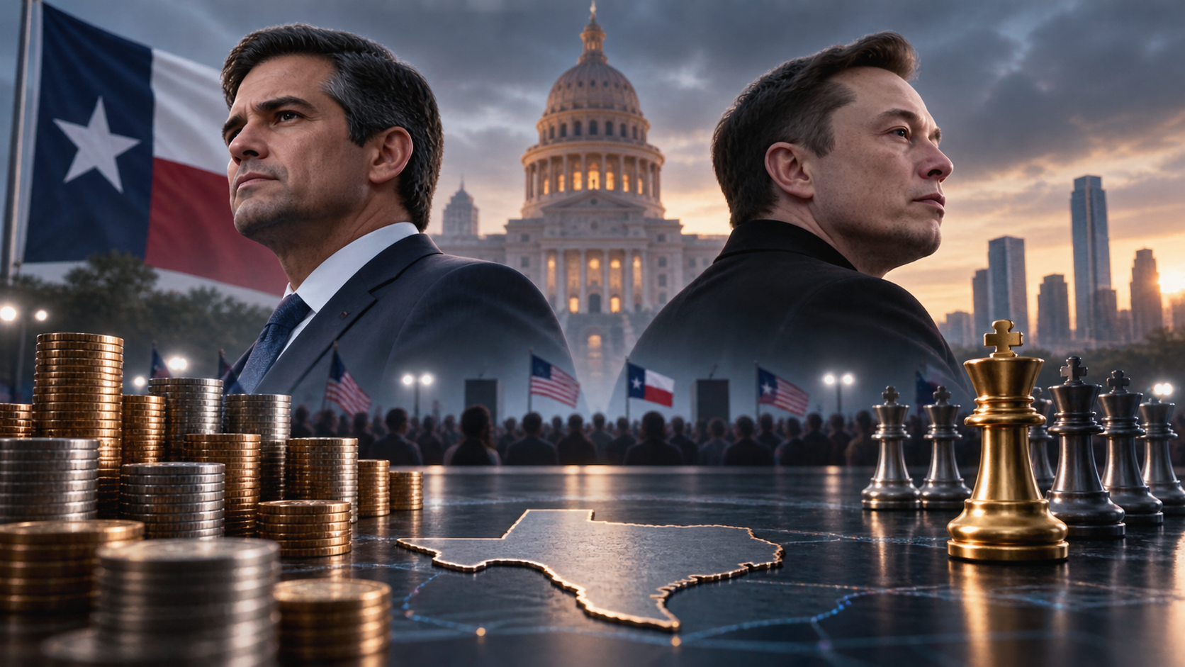 Pertikaman lidah Talarico-Musk memuncak di Texas