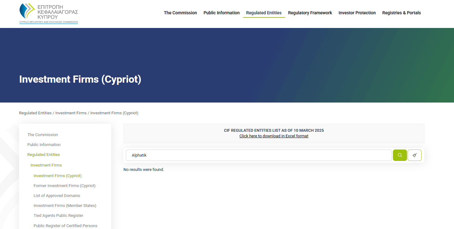 AlphaTick CYSEC