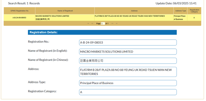 Hong Kong Customs Service Category A Precious Metals Trading Certificate