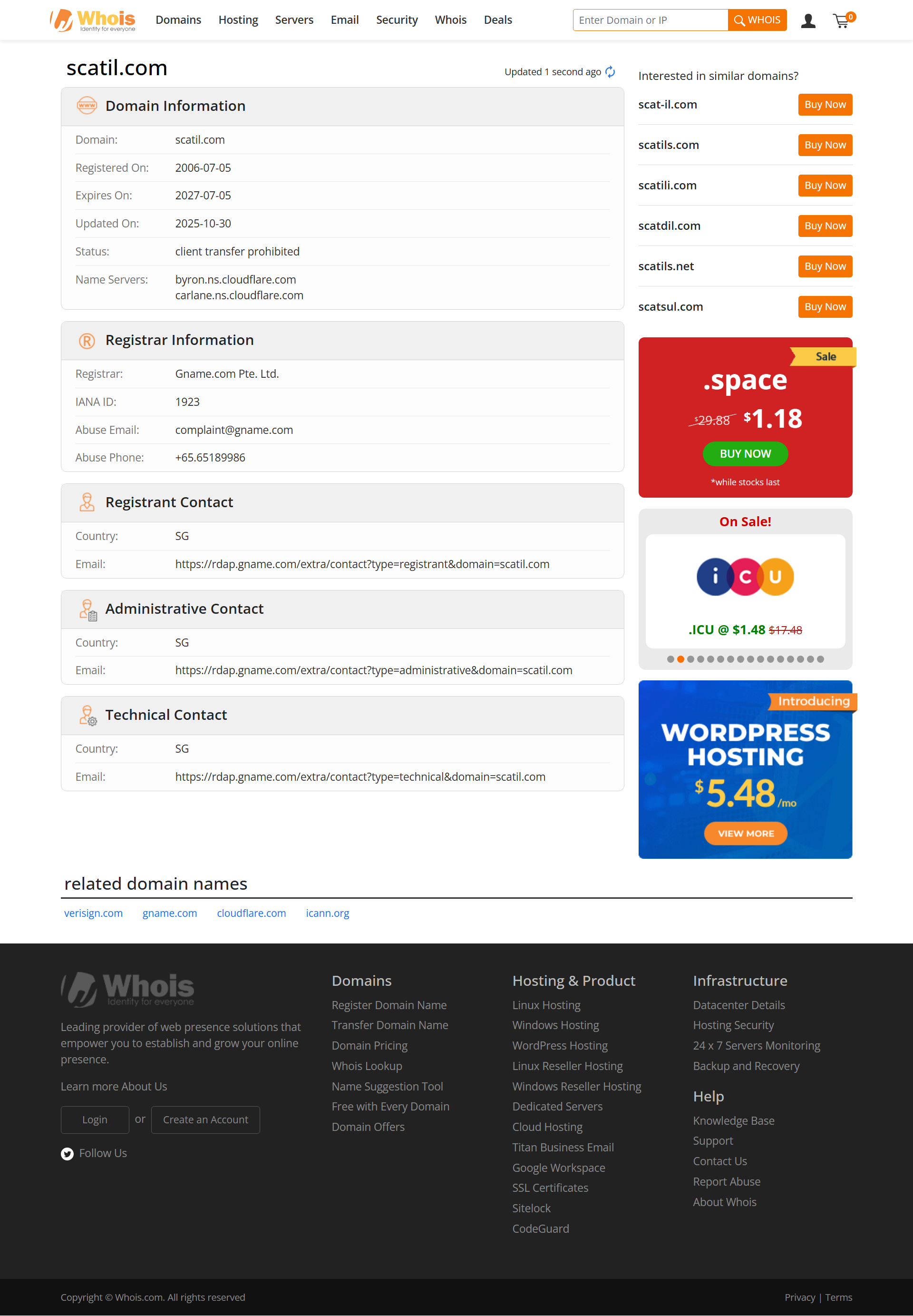 WHOIS Lookup Results