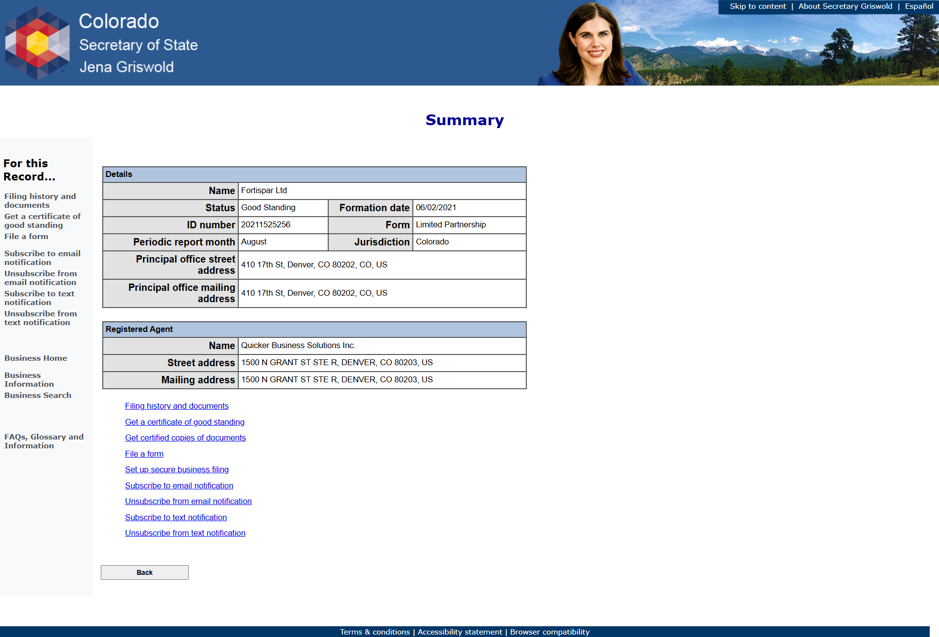 Colorado Secretary of State