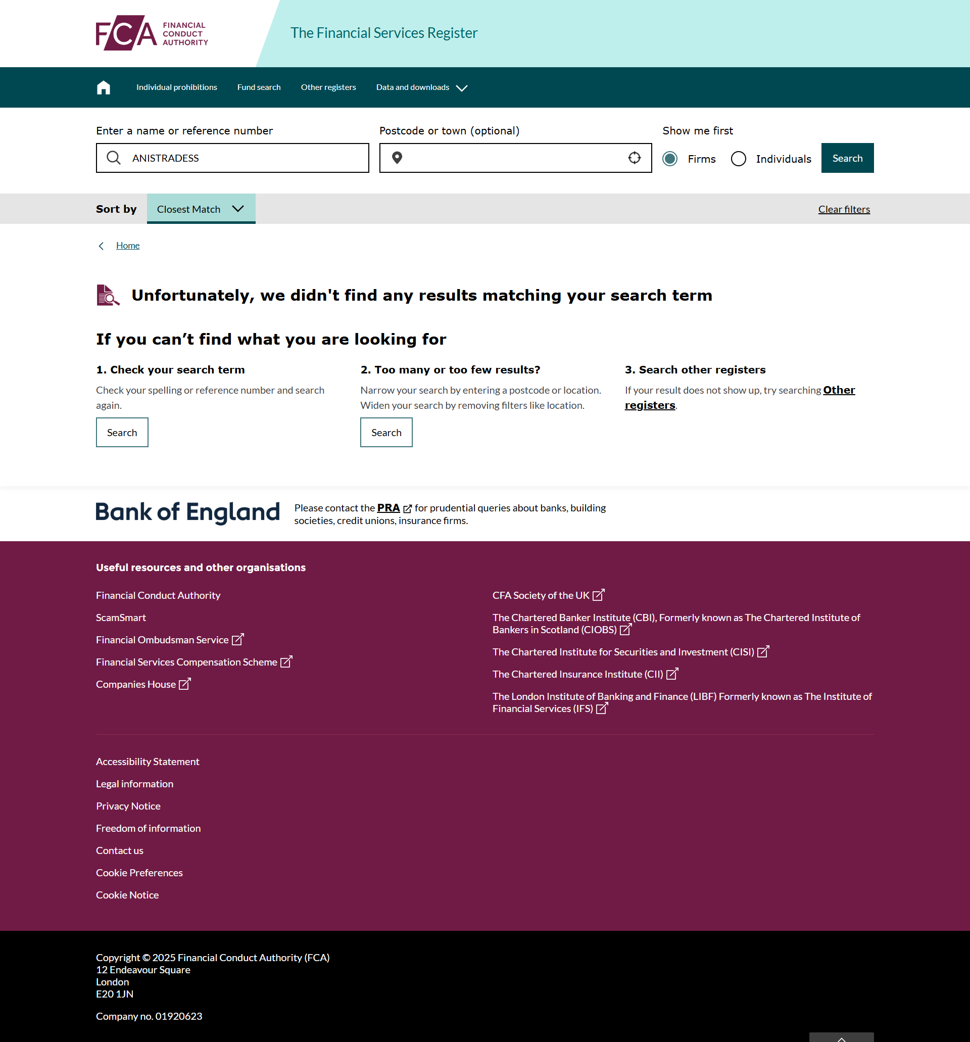 UK Financial Conduct Authority（FCA）